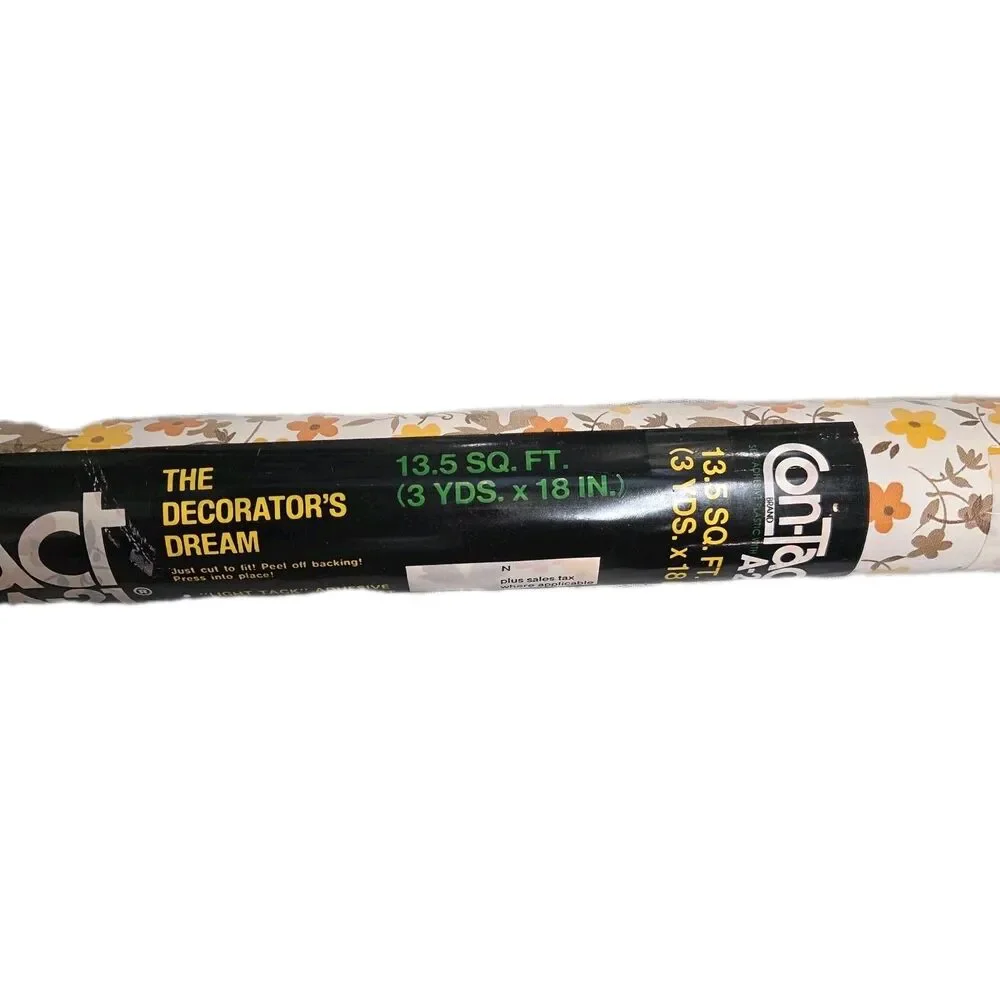 NOS Vintage 1985 CON-TACT Floral Self Adhesive Shelf Liner Contact Paper